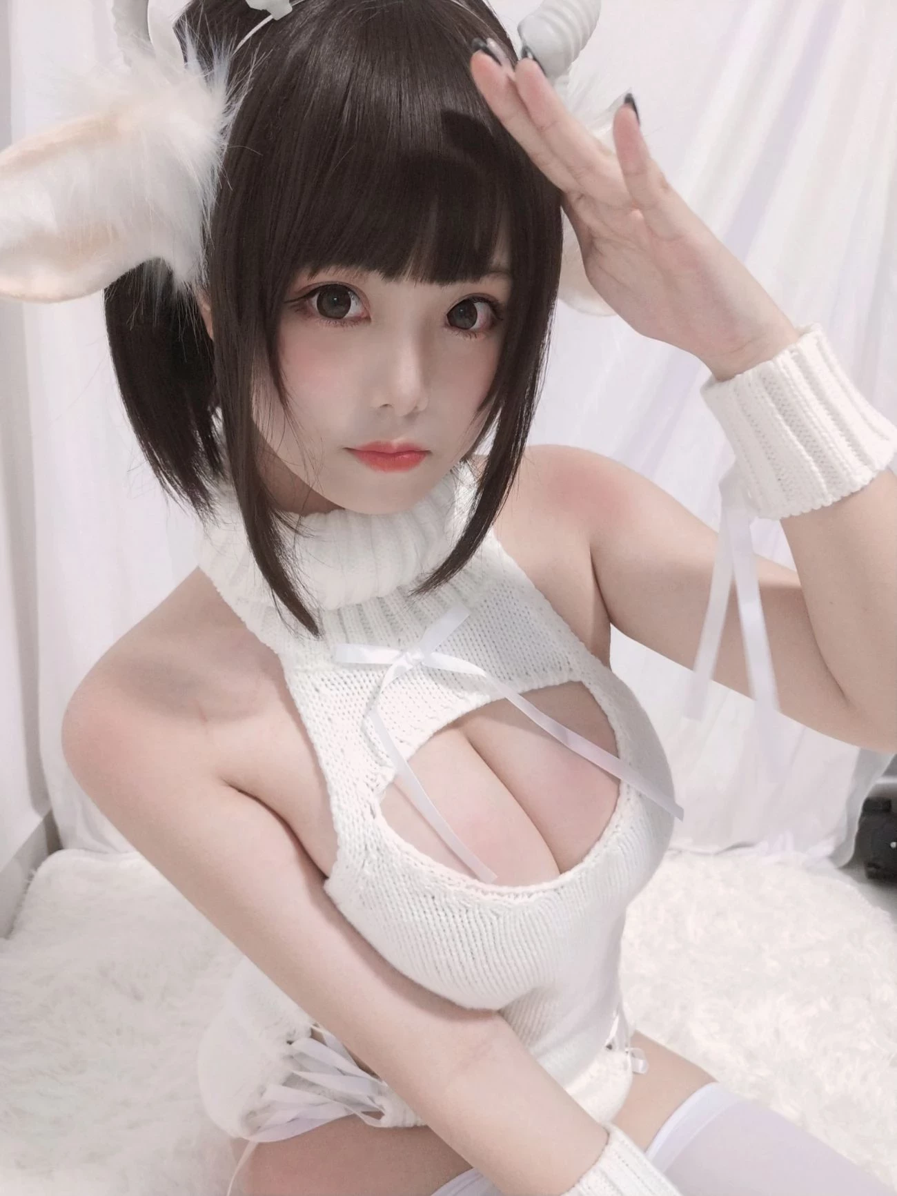 图片[7]-[蜜汁猫裘] 白丝毛衣 [39P]-黑狗绅士局