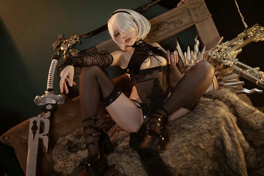 图片[2]-一笑芳香沁 – 2B [NieR_Automata]-黑狗绅士局